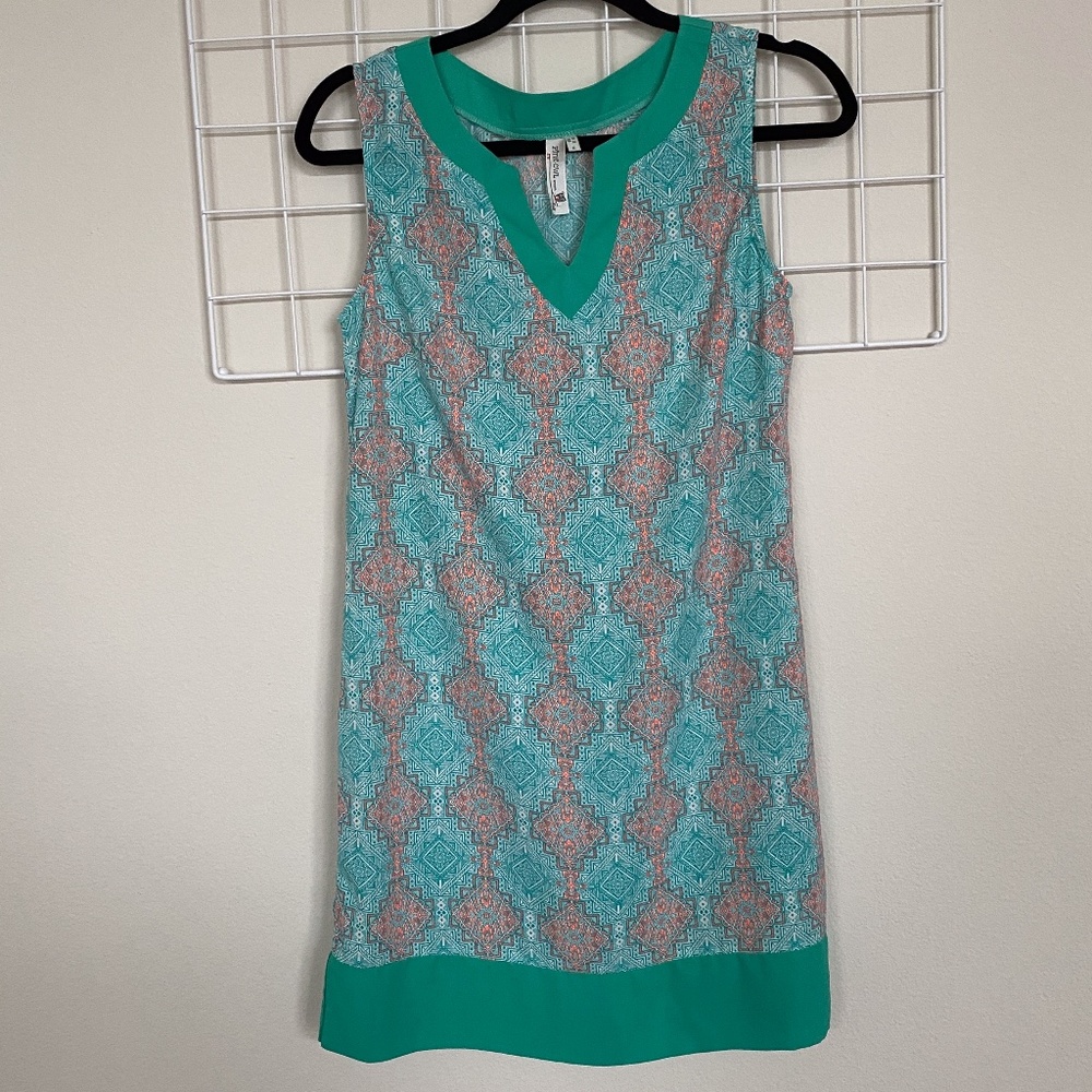 Pink Owl Sleeveless Shift Dress Aztec Print Small